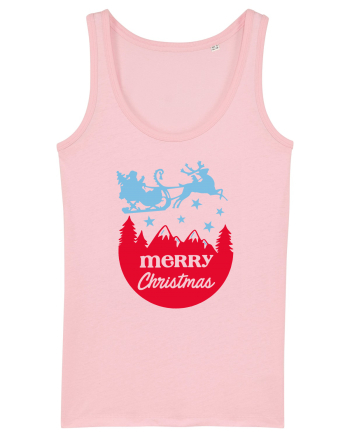 Merry Christmas Santa's Sleigh Cotton Pink