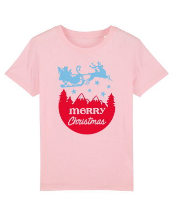 Merry Christmas Santa's Sleigh Cotton Pink