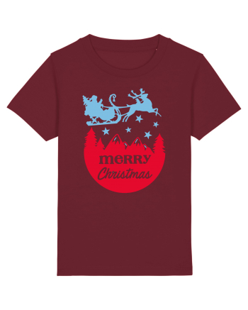 Merry Christmas Santa's Sleigh Burgundy
