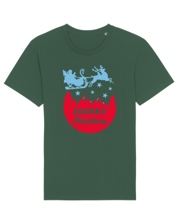 Merry Christmas Santa's Sleigh Bottle Green