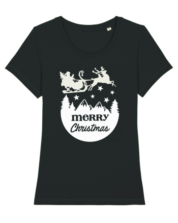 Merry Christmas Santa's Sleigh Black