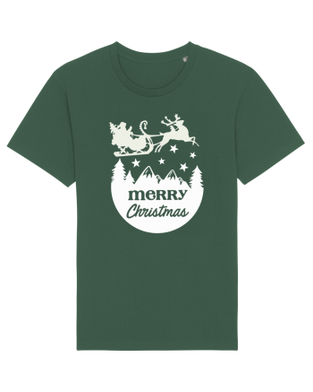 Merry Christmas Santa's Sleigh Bottle Green