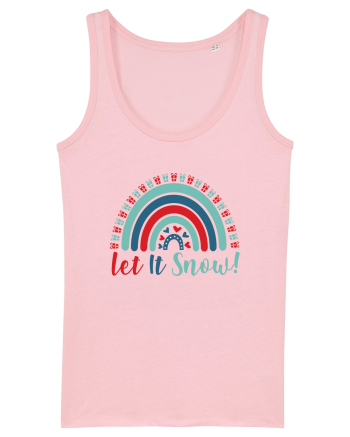 Let It Snow Xmas Rainbow Cotton Pink