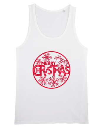 Merry Christmas Red Embroidery White