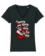 Naughty Tattooed Santa Tricou mânecă scurtă guler V Damă Evoker