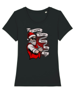 Naughty Tattooed Santa Tricou mânecă scurtă guler larg fitted Damă Expresser
