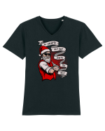 Naughty Tattooed Santa Tricou mânecă scurtă guler V Bărbat Presenter
