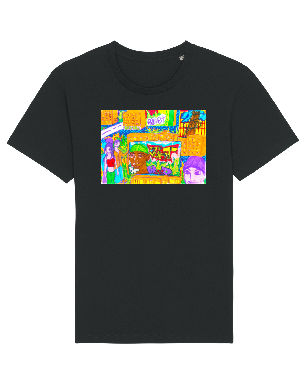 Tricou mânecă scurtă Unisex Rocker Black