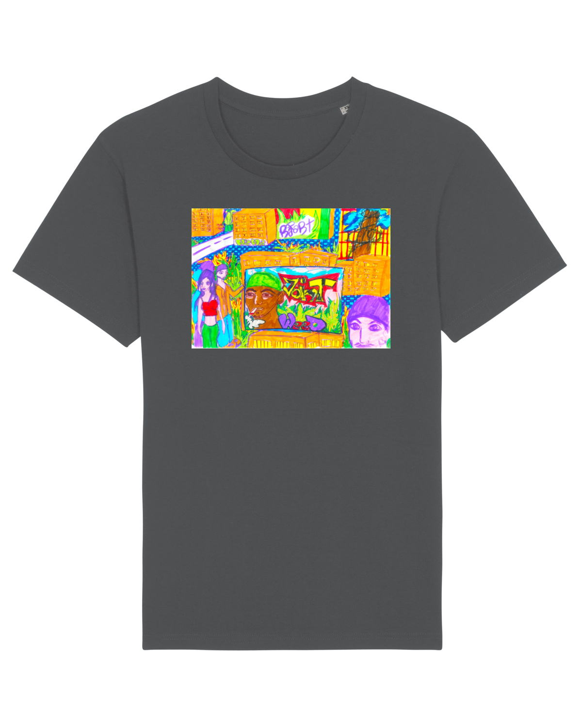 Tricou mânecă scurtă Unisex Rocker Anthracite