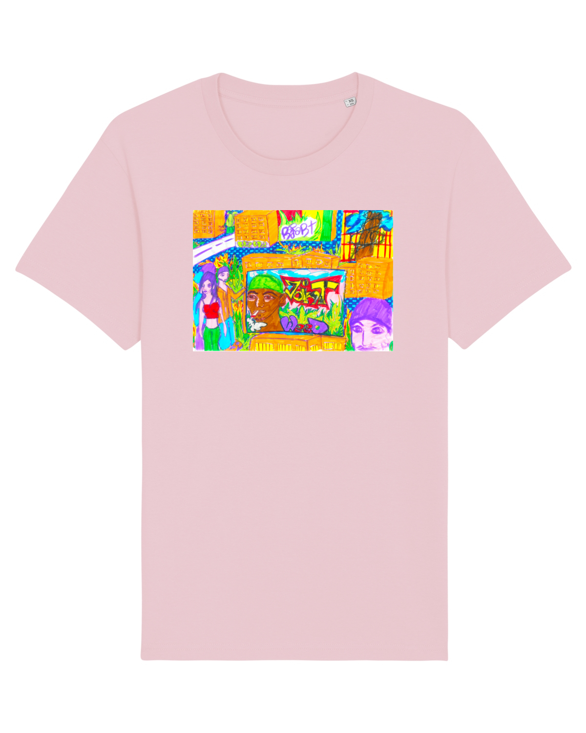 Tricou mânecă scurtă Unisex Rocker Cotton Pink