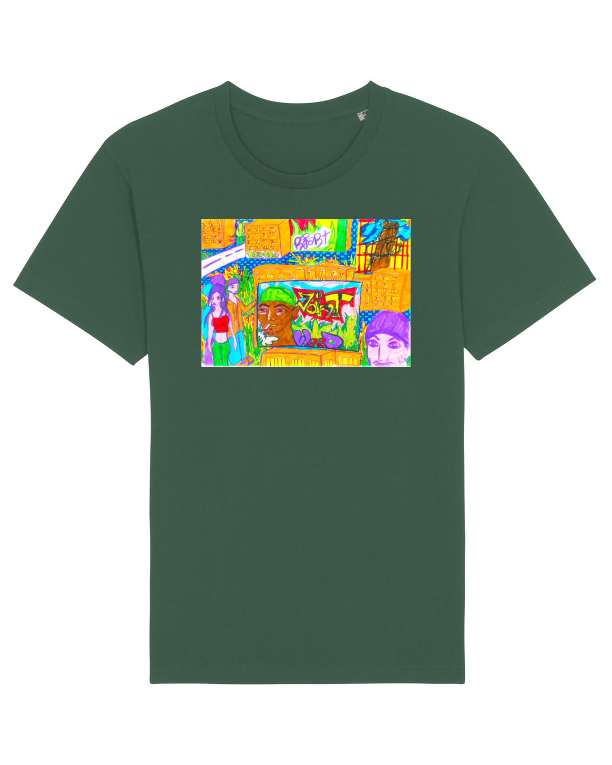 Tricou mânecă scurtă Unisex Rocker Bottle Green