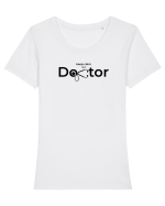 im a doctor Tricou mânecă scurtă guler larg fitted Damă Expresser