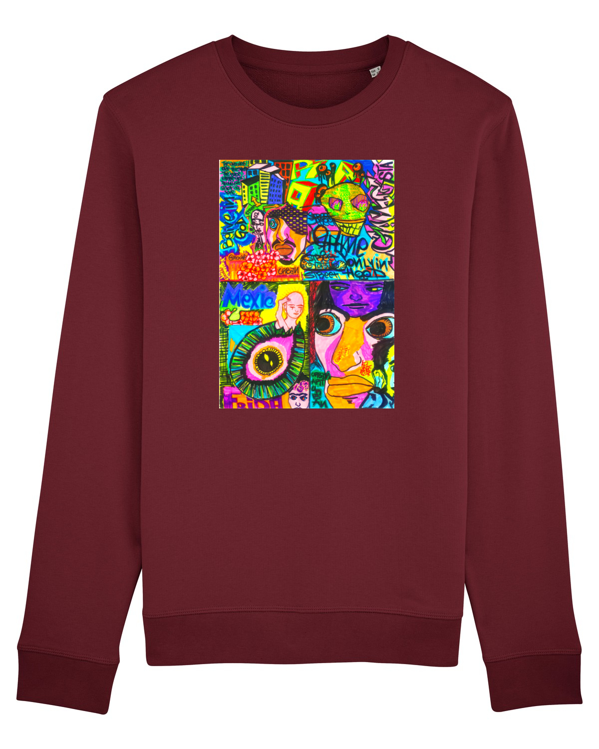 Bluză mânecă lungă Unisex Rise Burgundy
