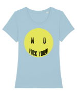 No! F you  Tricou mânecă scurtă guler larg fitted Damă Expresser