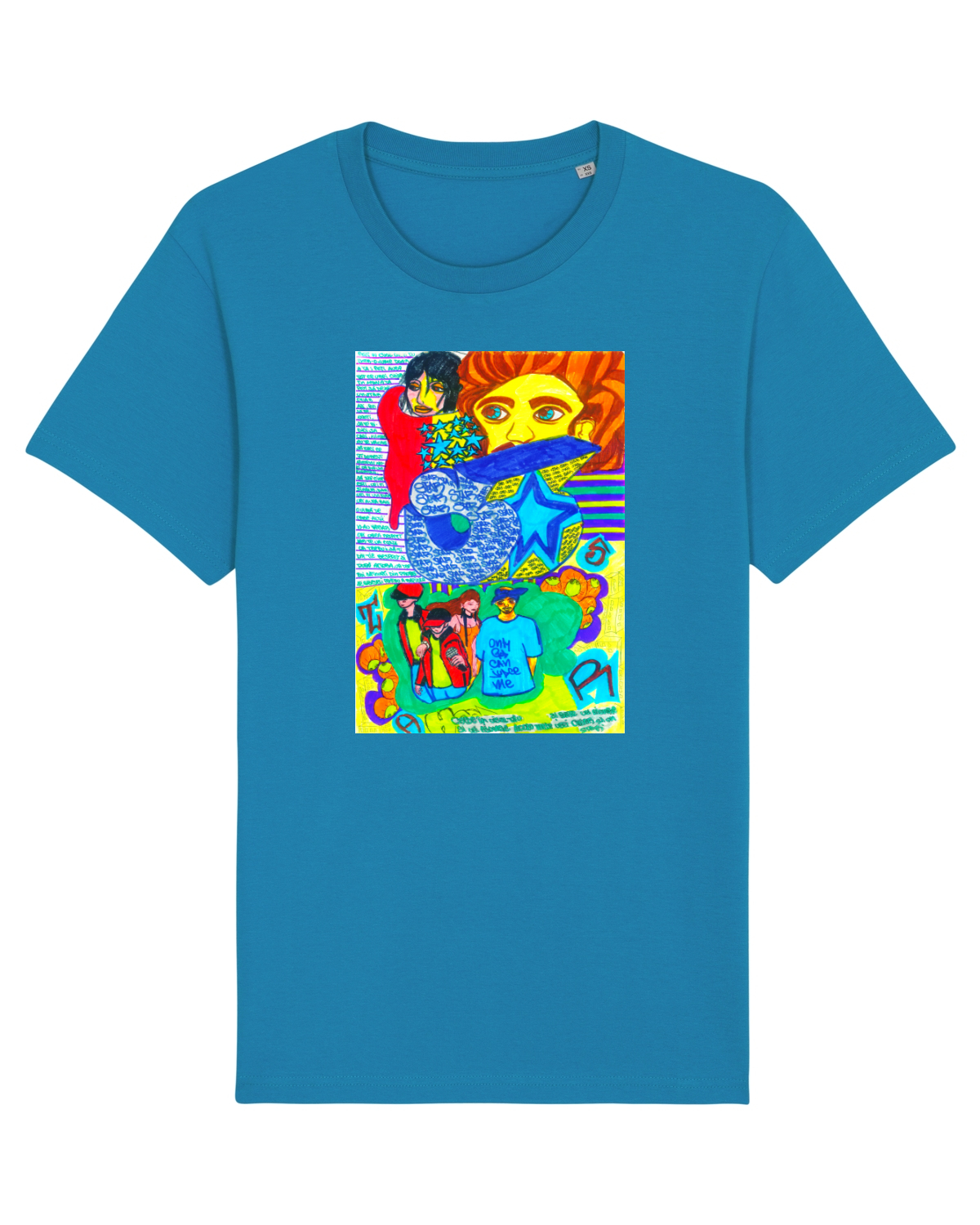 Tricou mânecă scurtă Unisex Rocker Azur