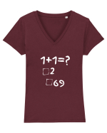 1+1=? Tricou mânecă scurtă guler V Damă Evoker