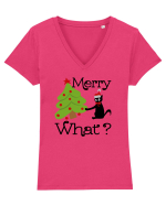 Merry what? Tricou mânecă scurtă guler V Damă Evoker
