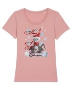 Meowy Christmas Tricou mânecă scurtă guler larg fitted Damă Expresser