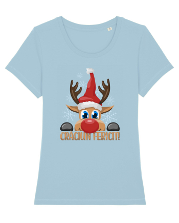 Craciun fericit cu ren Sky Blue