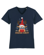 Craciun fericit cu ren Tricou mânecă scurtă guler V Bărbat Presenter