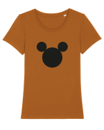 Mickey Mouse Design Tricou mânecă scurtă guler larg fitted Damă Expresser