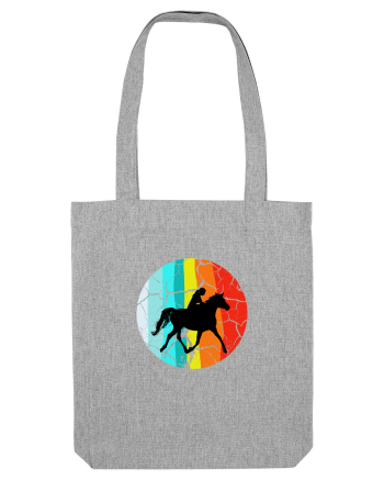 Retro Horse Riding Desugn Heather Grey