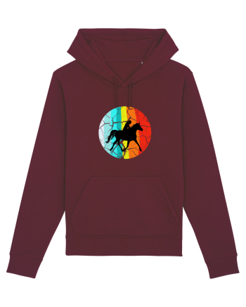 Retro Horse Riding Desugn Burgundy