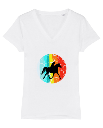 Retro Horse Riding Desugn White