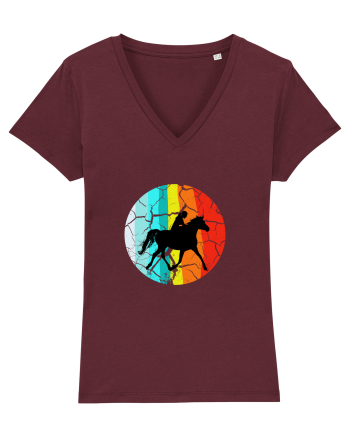 Retro Horse Riding Desugn Burgundy