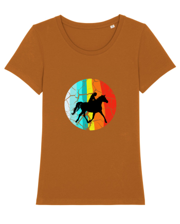 Retro Horse Riding Desugn Roasted Orange