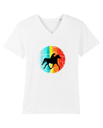Retro Horse Riding Desugn White