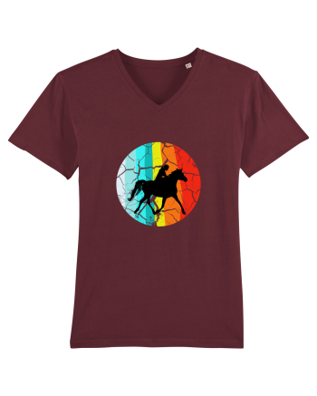 Retro Horse Riding Desugn Burgundy