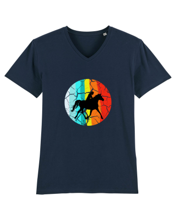 Retro Horse Riding Desugn French Navy