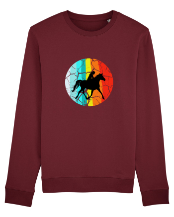 Retro Horse Riding Desugn Burgundy