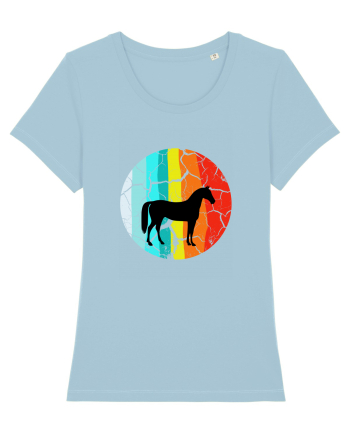 Retro Horse Design Sky Blue