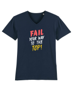 Fail your way to the top. Tricou mânecă scurtă guler V Bărbat Presenter
