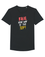 Fail your way to the top. Tricou mânecă scurtă guler larg Bărbat Skater