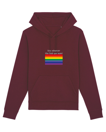 LGBT Kiss Grey Design Burgundy
