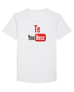 Te YouBESC Tricou mânecă scurtă guler larg Bărbat Skater
