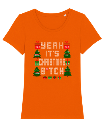 Yeah It's Christmas Bitch Bright Orange