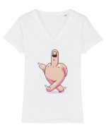 flip off man Tricou mânecă scurtă guler V Damă Evoker