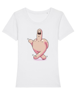 flip off man Tricou mânecă scurtă guler larg fitted Damă Expresser