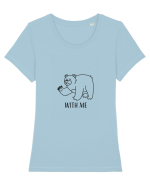 Bear With Me Design Tricou mânecă scurtă guler larg fitted Damă Expresser