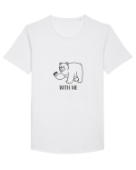 Bear With Me Design Tricou mânecă scurtă guler larg Bărbat Skater