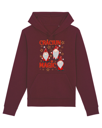 Craciun magic cu gnomi Burgundy