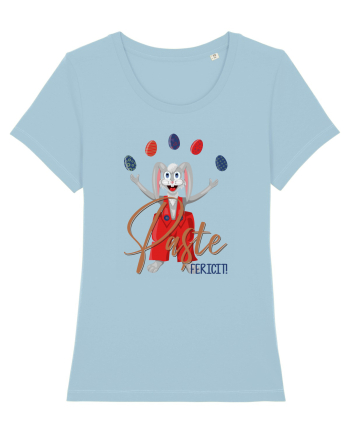 Iepure jongler + text Sky Blue