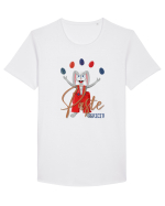 Iepure jongler + text Tricou mânecă scurtă guler larg Bărbat Skater