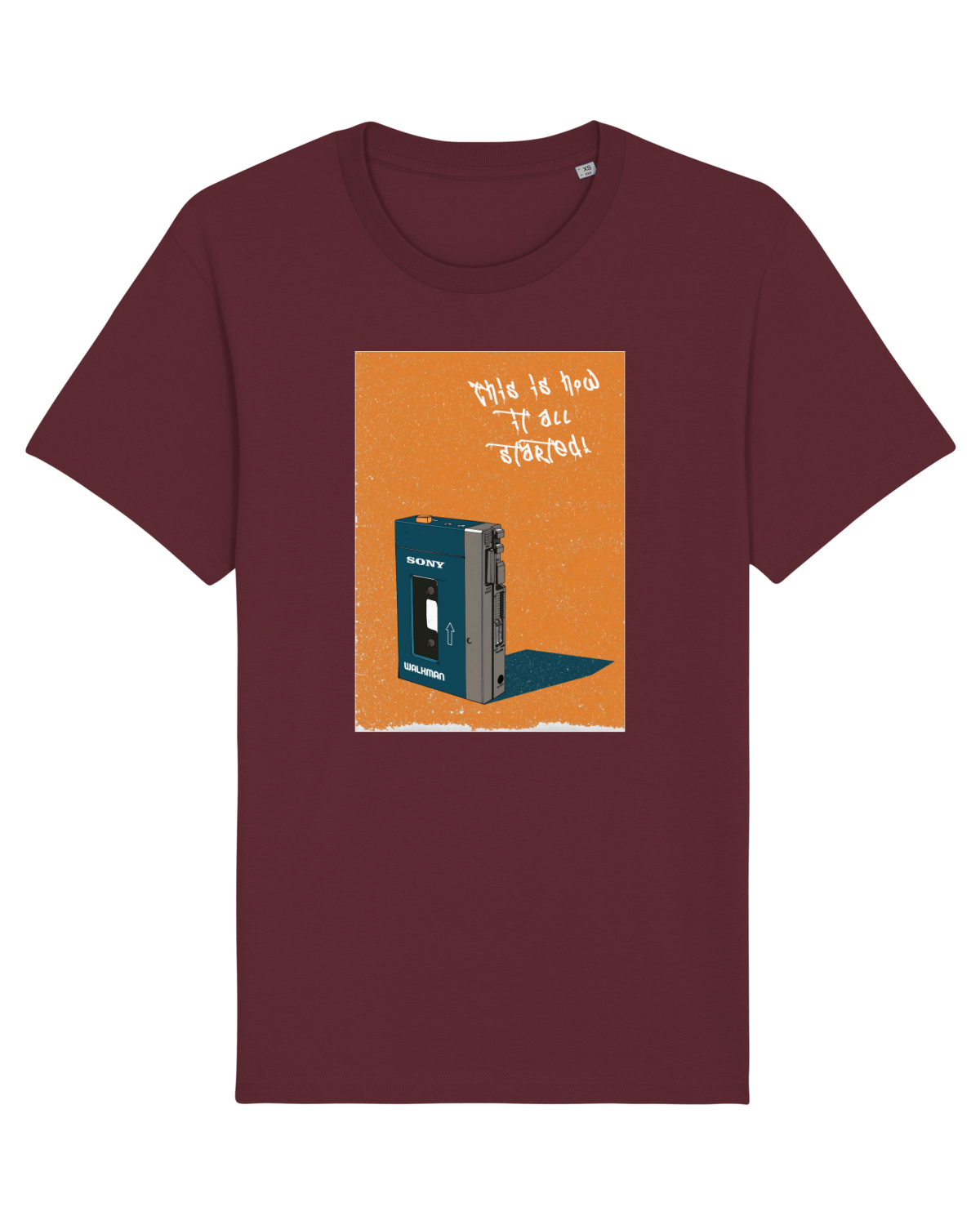 Tricou mânecă scurtă Unisex Rocker Burgundy
