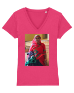 Indian Authenticity Design Tricou mânecă scurtă guler V Damă Evoker