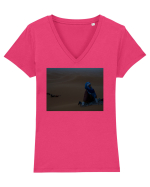 Tea in the Desert Design Tricou mânecă scurtă guler V Damă Evoker